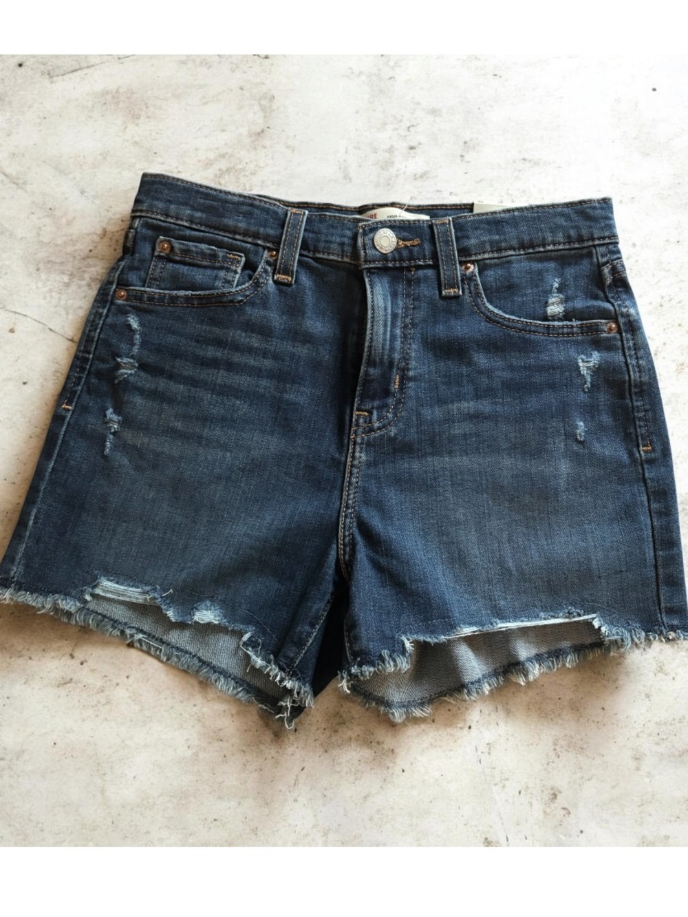 Signature Levi Strauss High-Rise Denim Shorts - Blue